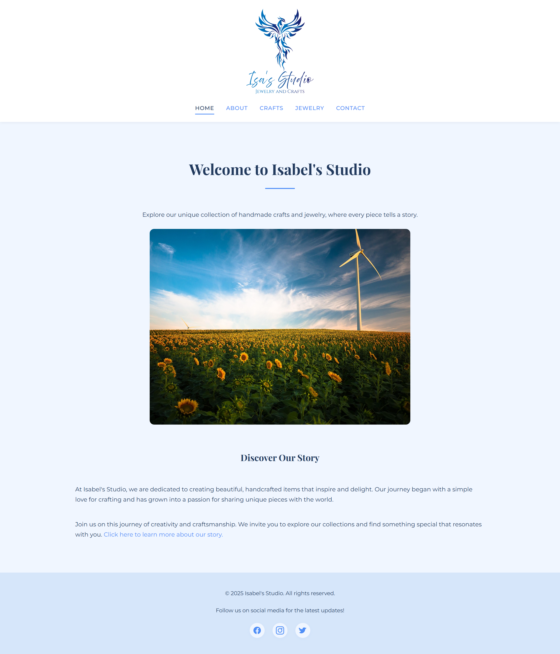 Website design for Isa's Studio